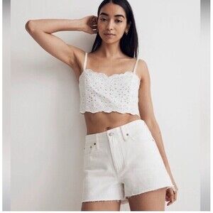 Madewell Relaxed Denim Shorts in Tile NWT White Size W32